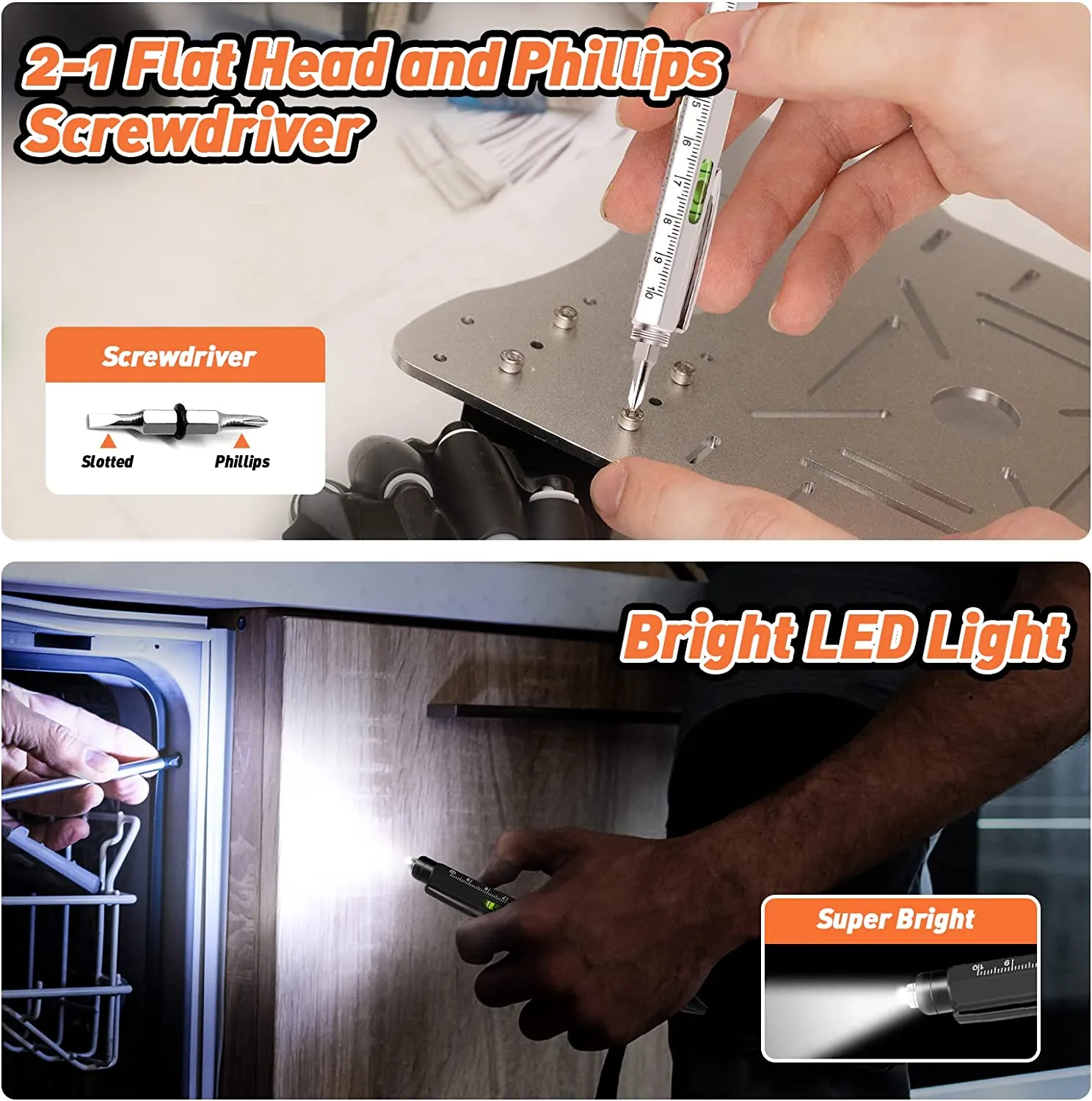 KEZKALS Penna Multifunzione 9 IN 1 Regalo Uomo, Regali Natale Uomo Originali, Idee Regalo Uomo Natale Originale, Idee Regalo Uom