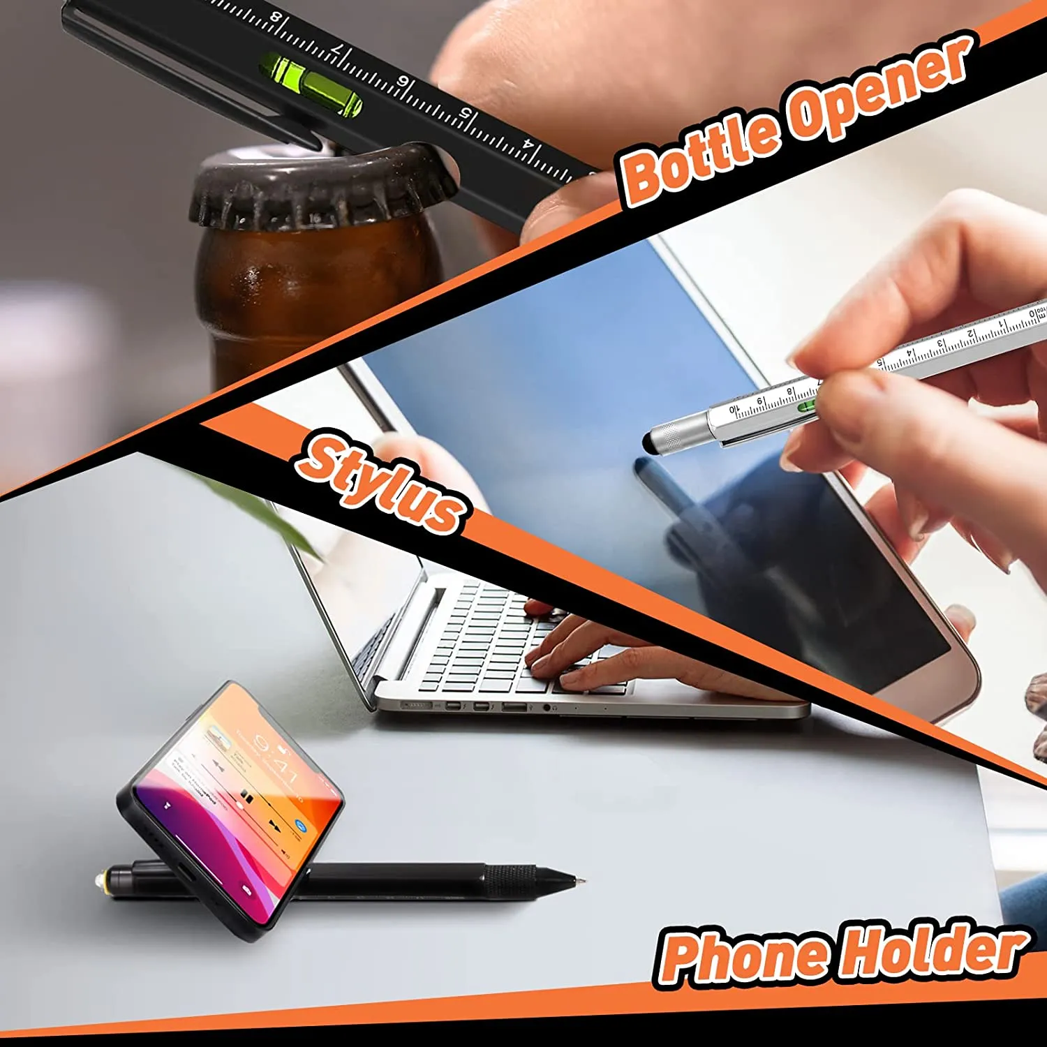 KEZKALS Penna Multifunzione 9 IN 1 Regalo Uomo, Regali Natale Uomo Originali, Idee Regalo Uomo Natale Originale, Idee Regalo Uom