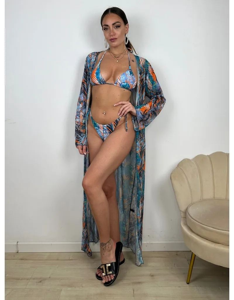 KIMONO + BIKINI SAFARI ARANCIO