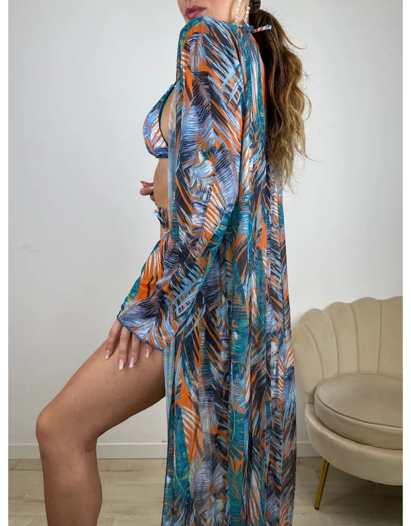 KIMONO + BIKINI SAFARI ARANCIO
