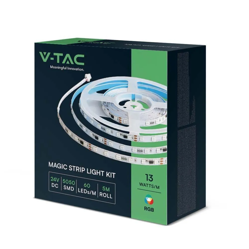 Kit Striscia Led 24V RGB IP65 13W/mt SMD5050 5m Magic Home Pro V-TAC 23146