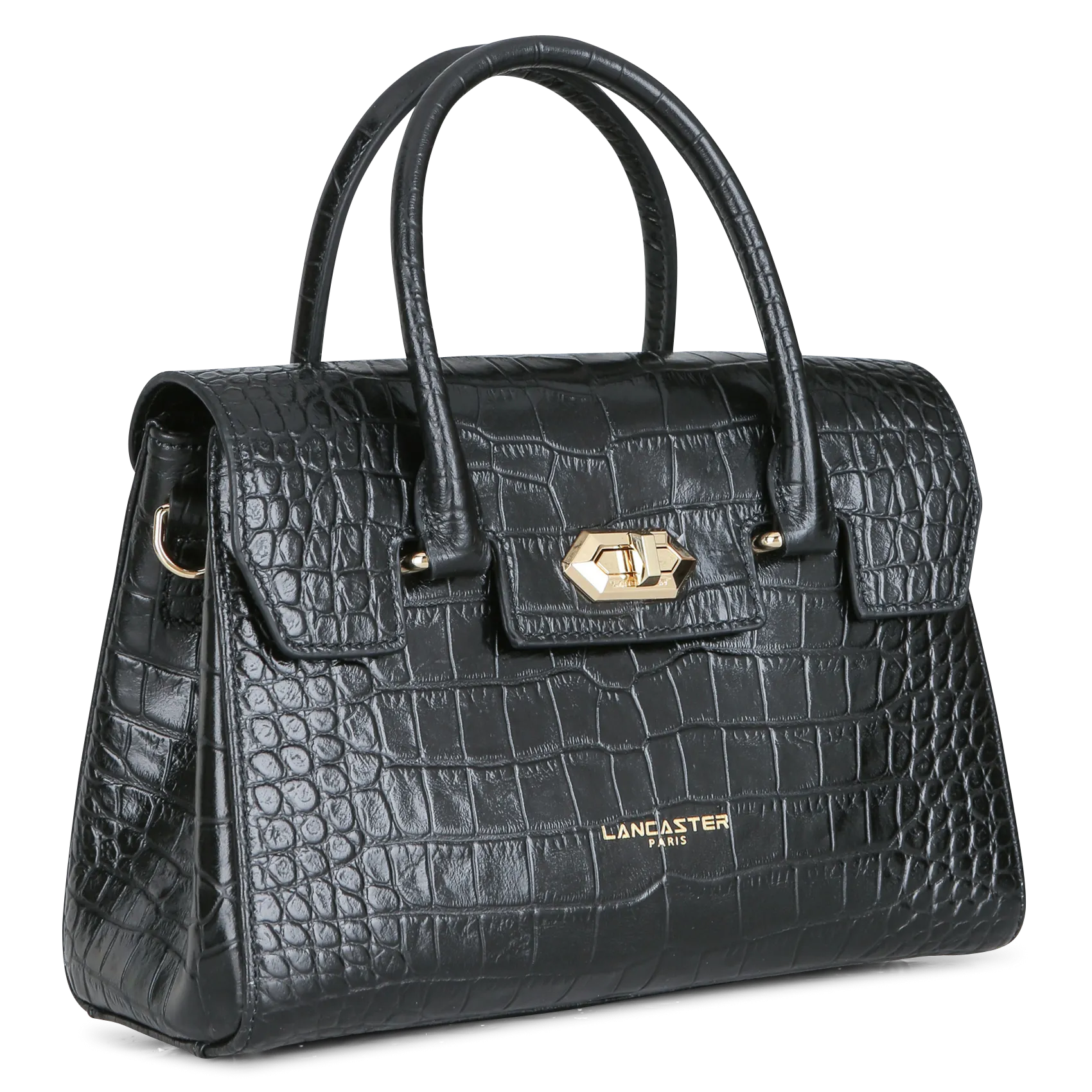  LANCASTER PARIS   EXO - Borsa tote in pelle stampata cocco | Nero