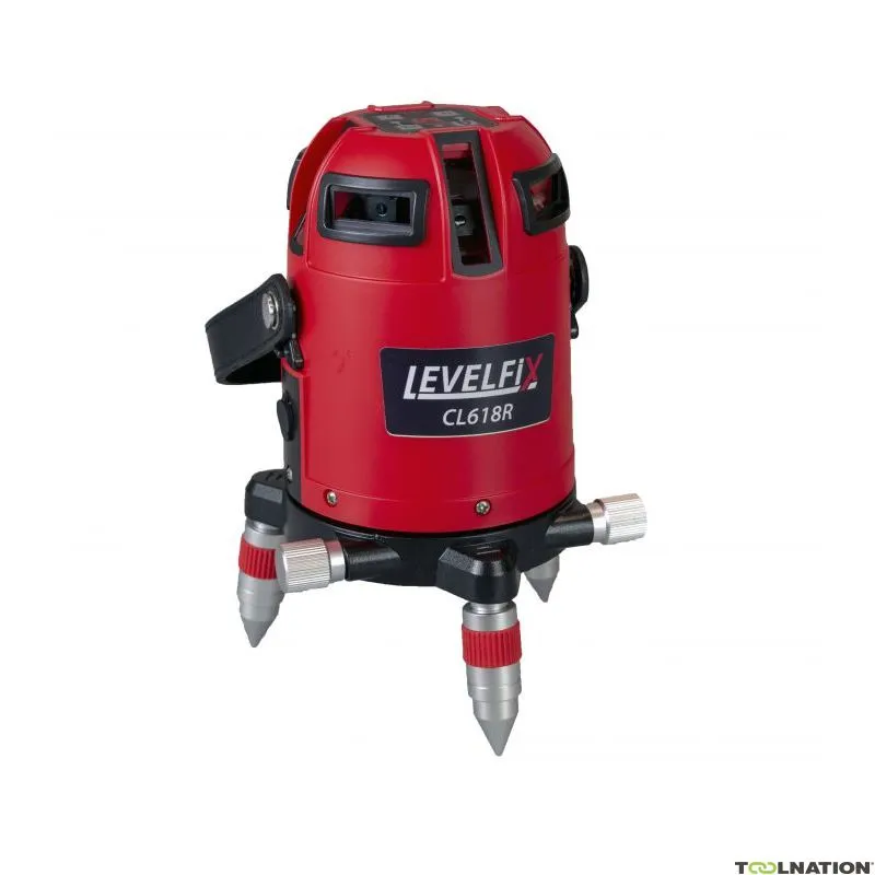 Levelfix 554131 CL618R Laser motorizzato multilinea rosso + ricevitore + treppiede