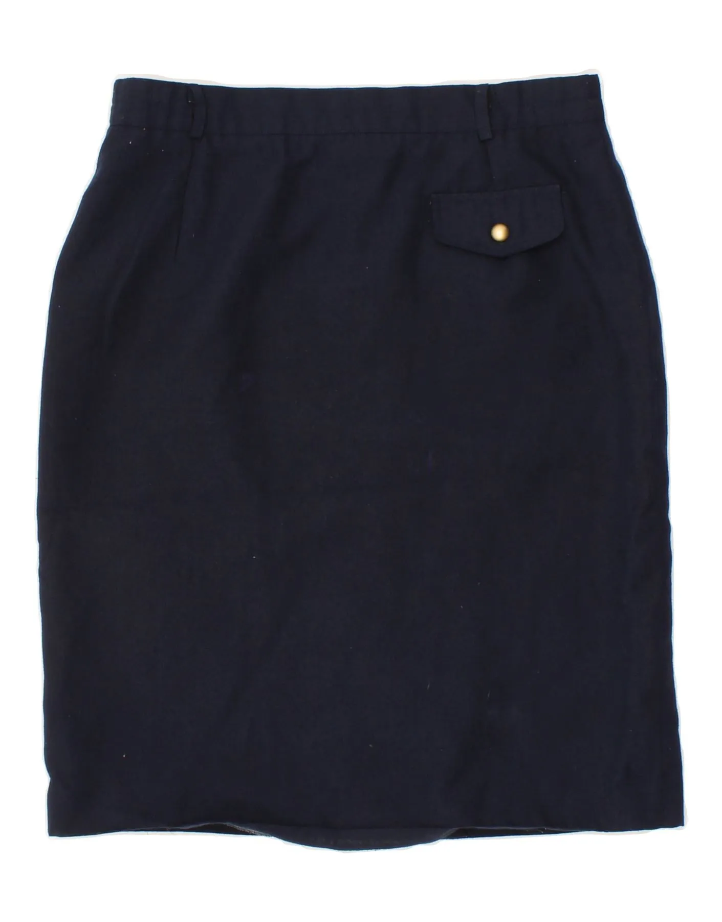 LIBRA Womens Straight Skirt UK 14 Large W32 Navy Blue Polyester