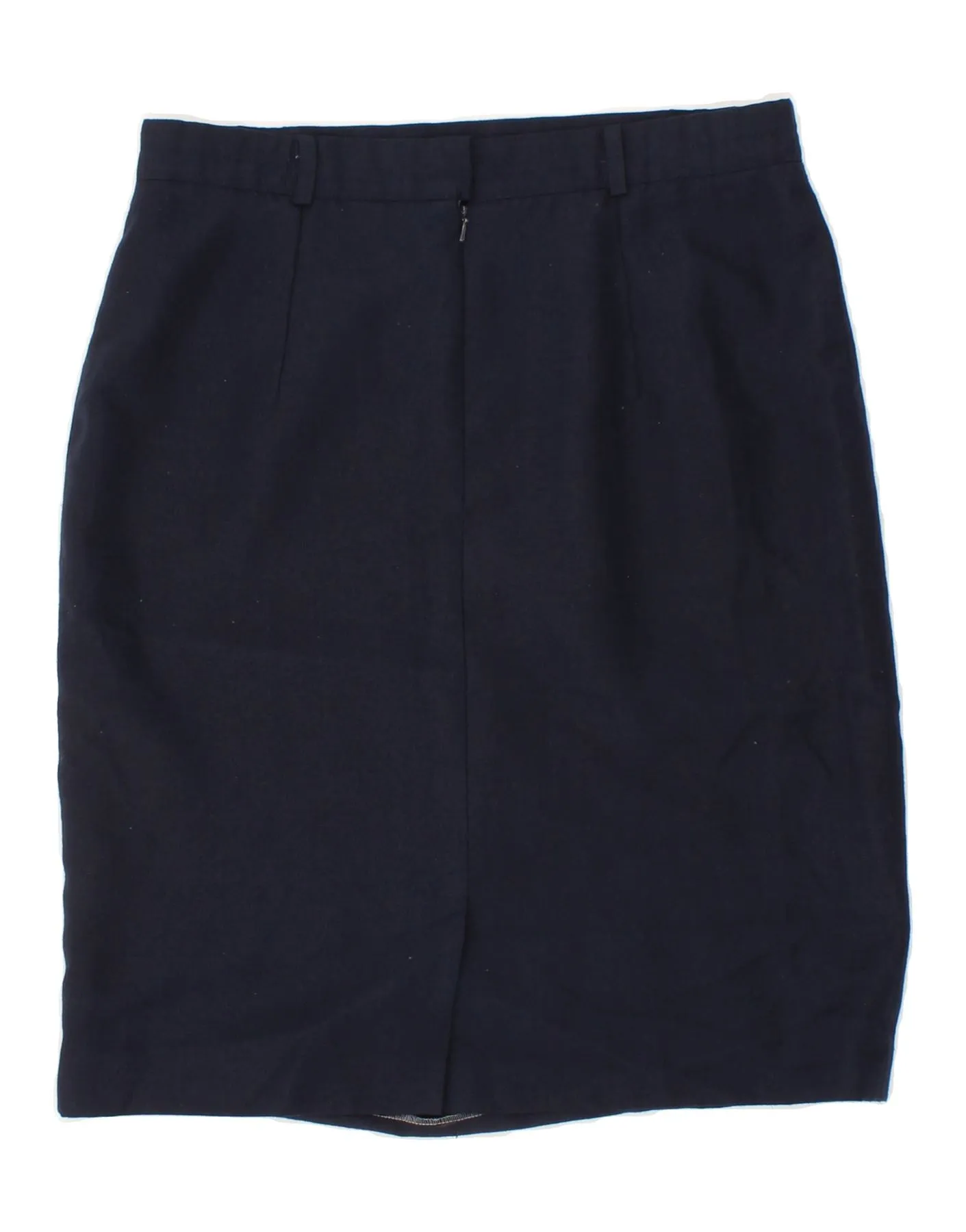 LIBRA Womens Straight Skirt UK 14 Large W32 Navy Blue Polyester