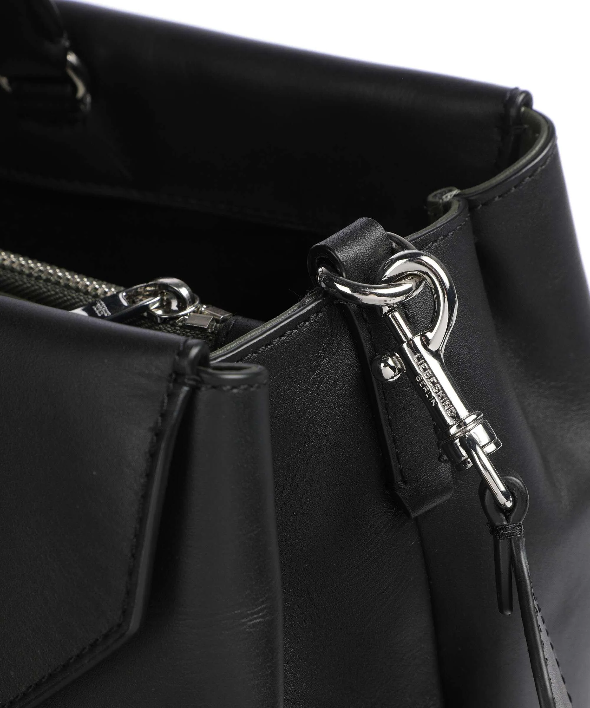  Liebeskind Lora Calf Optic L Borsa a mano pelle di vitello finemente grana nero  