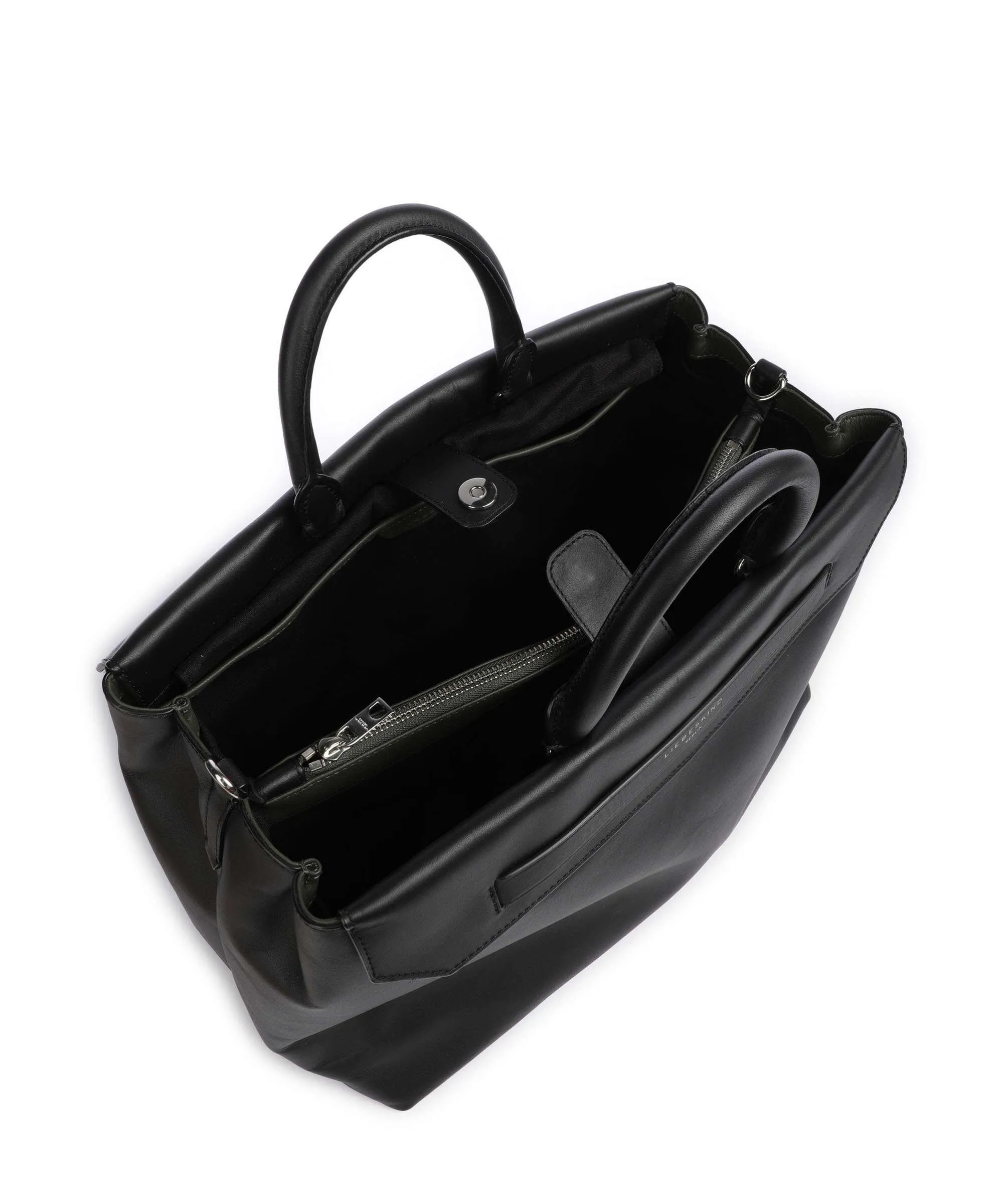  Liebeskind Lora Calf Optic L Borsa a mano pelle di vitello finemente grana nero  