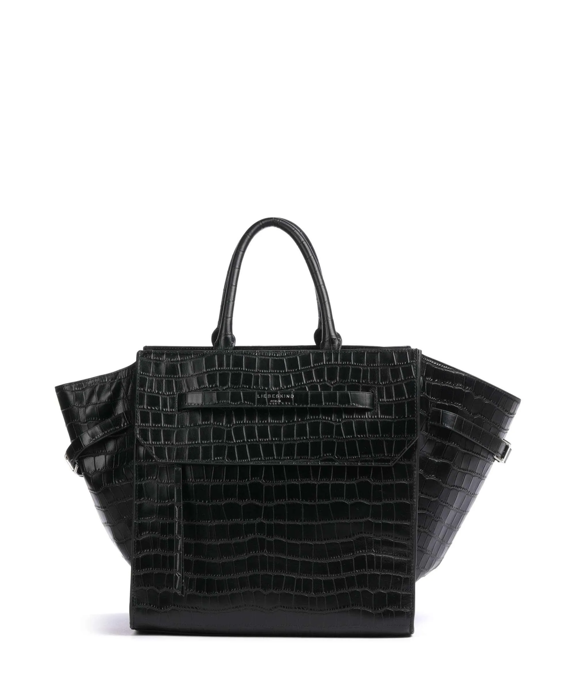  Liebeskind Lora New Croco L Borsa a mano pelle in rilievo nero  