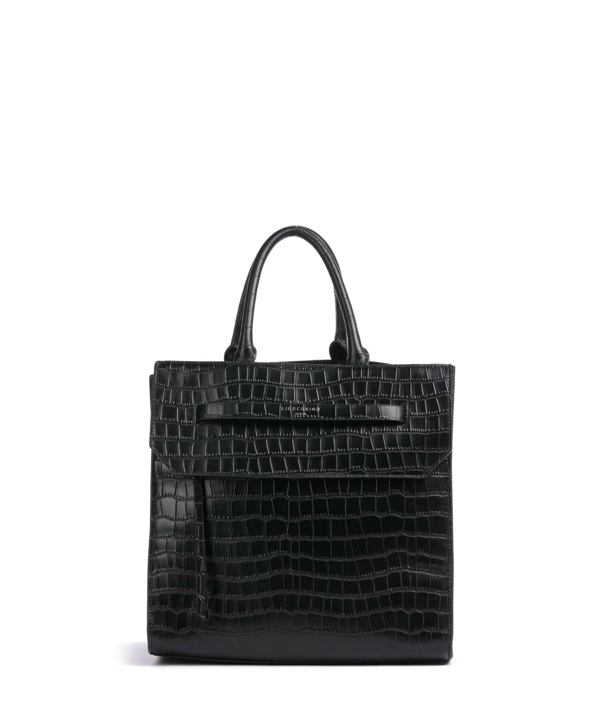  Liebeskind Lora New Croco L Borsa a mano pelle in rilievo nero  