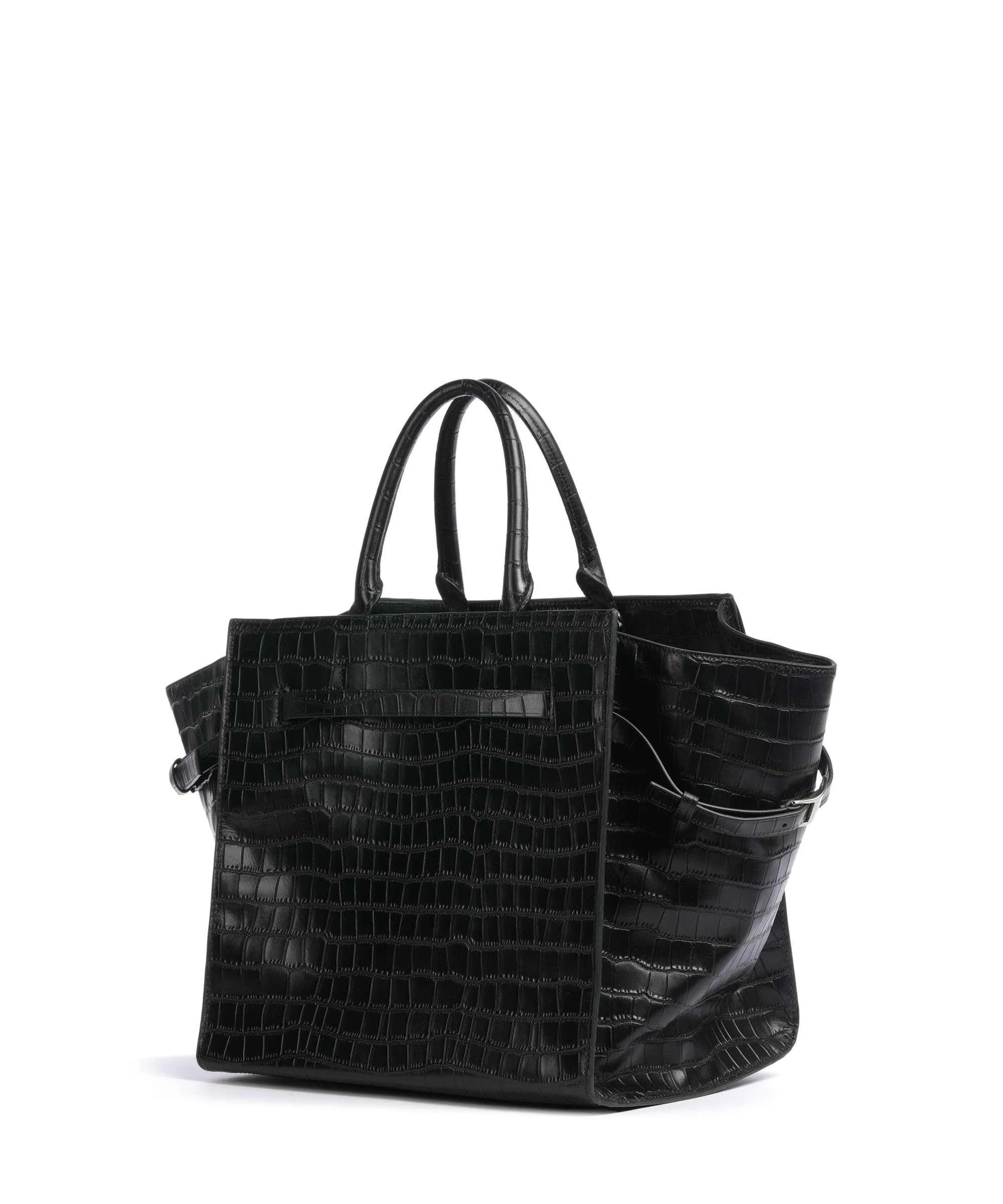 Liebeskind Lora New Croco L Borsa a mano pelle in rilievo nero  