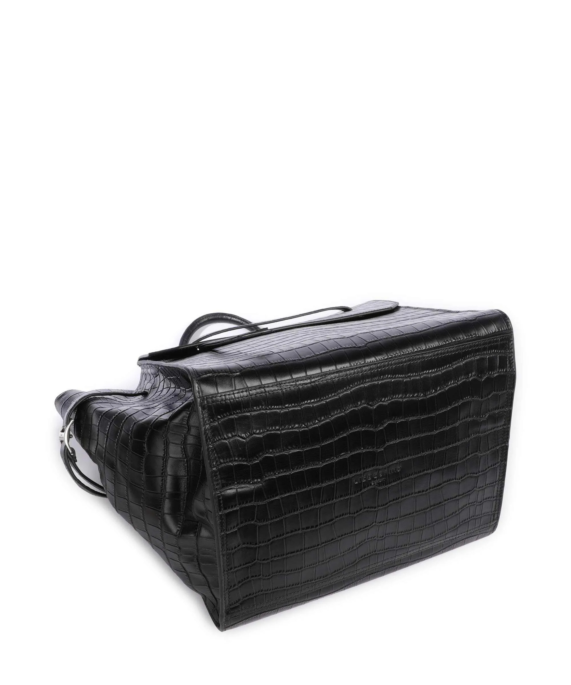  Liebeskind Lora New Croco L Borsa a mano pelle in rilievo nero  
