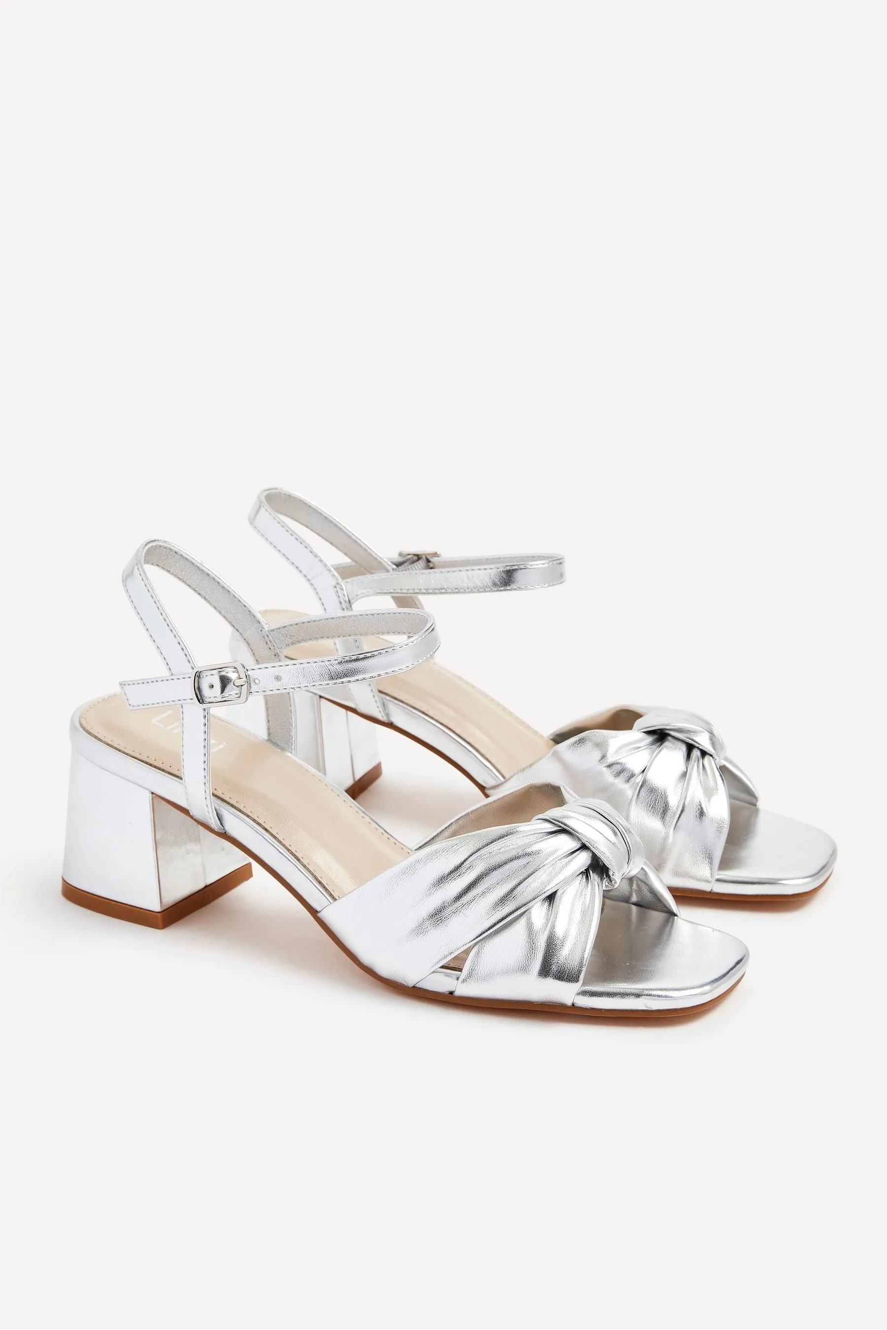 Linzi - Charlotte - Sandali con tacco largo e Fiocco sul davanti