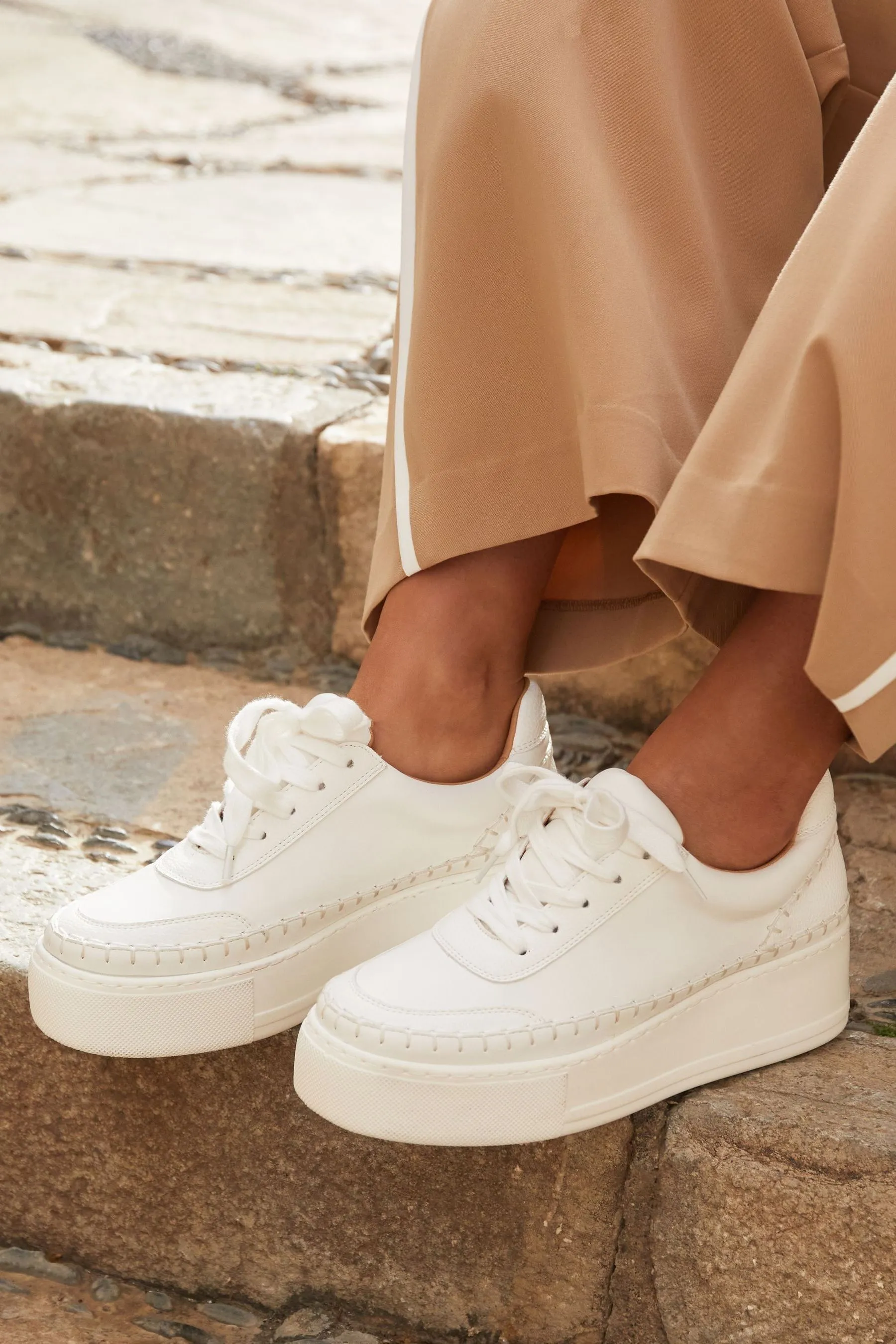 Linzi - Harlem - Scarpe da ginnastica in pelle sintetica con zeppe