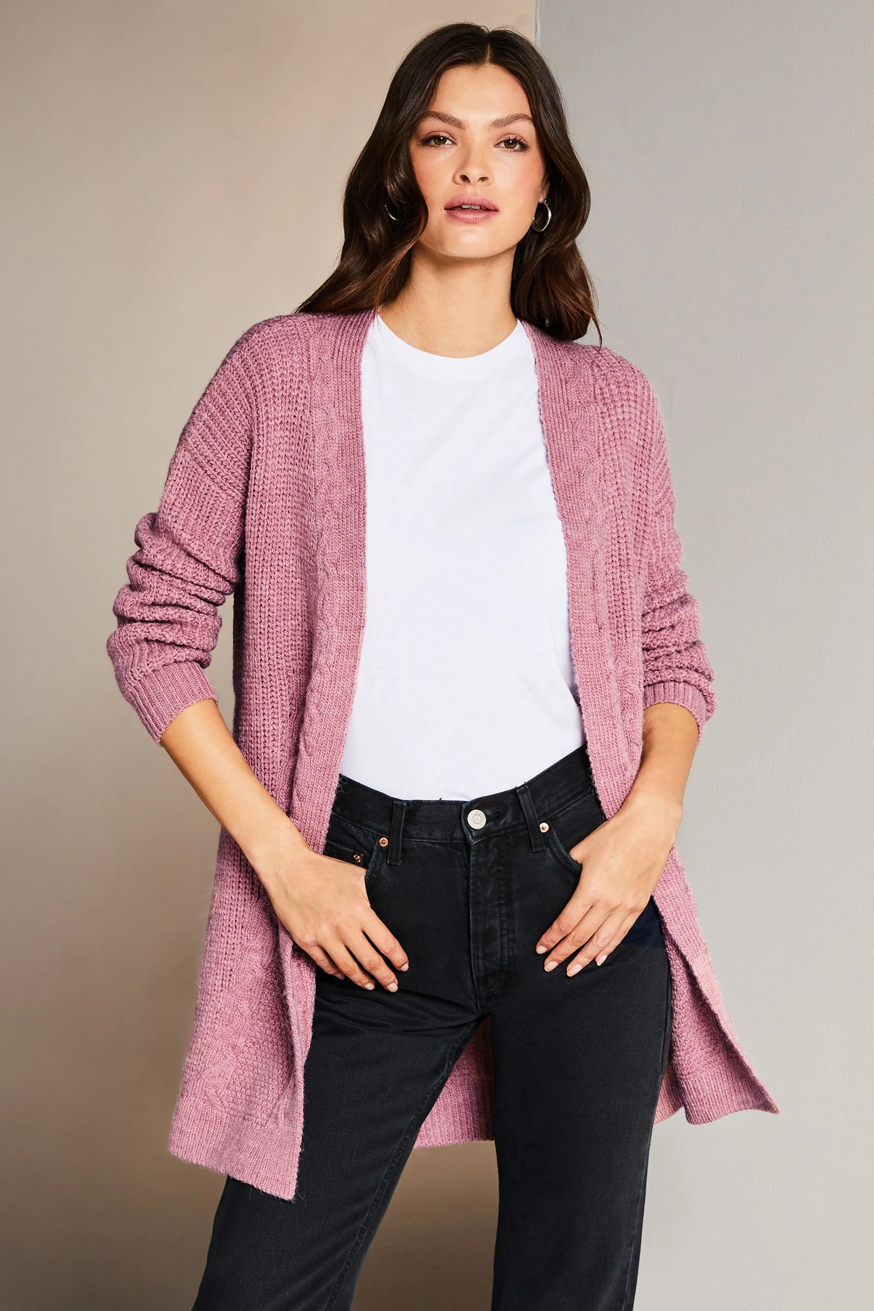 Lipsy - Cardigan lavorato a trecce miste    