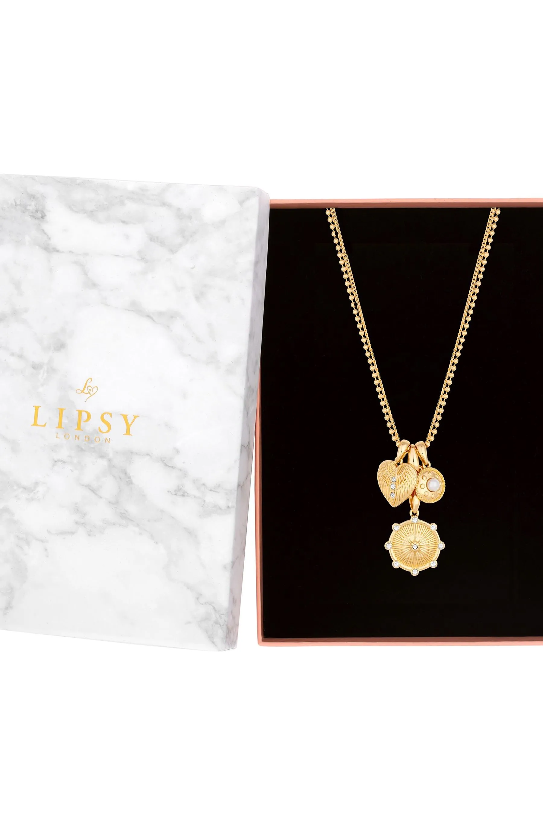 Lipsy Jewellery - Collana regalo con ciondolo a moneta