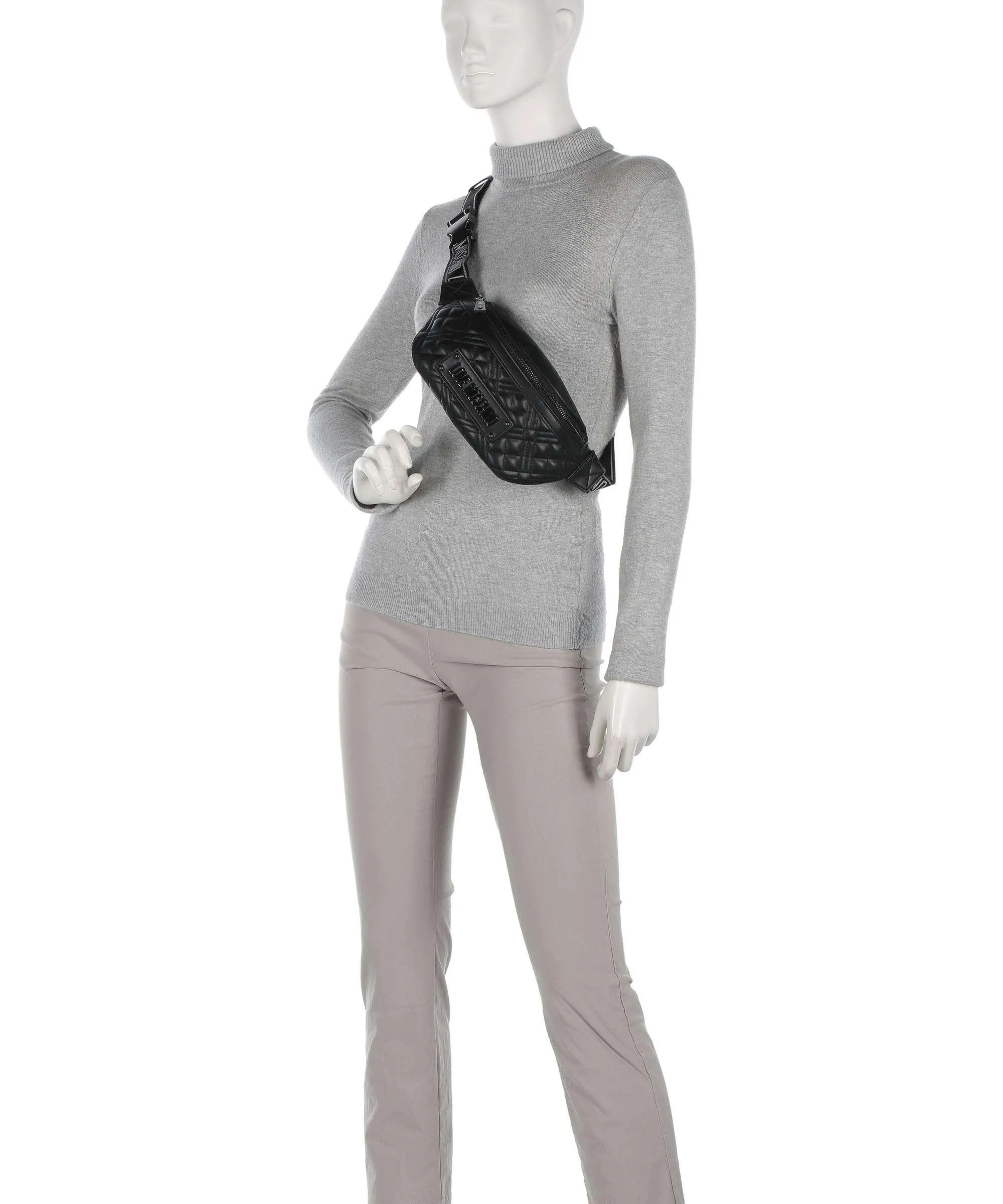  Love Moschino Quilted Marsupio pelle sintetica nero  