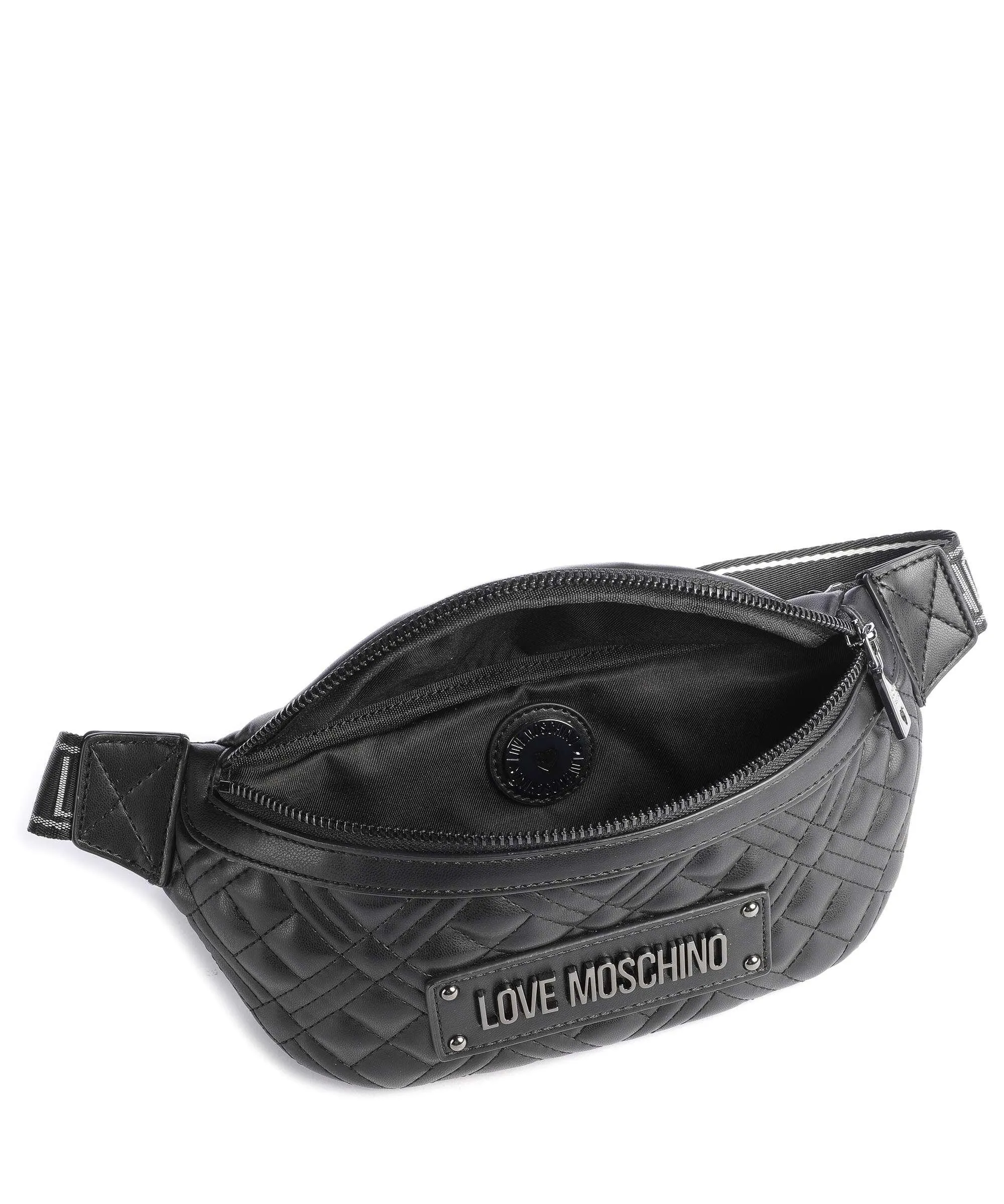  Love Moschino Quilted Marsupio pelle sintetica nero  
