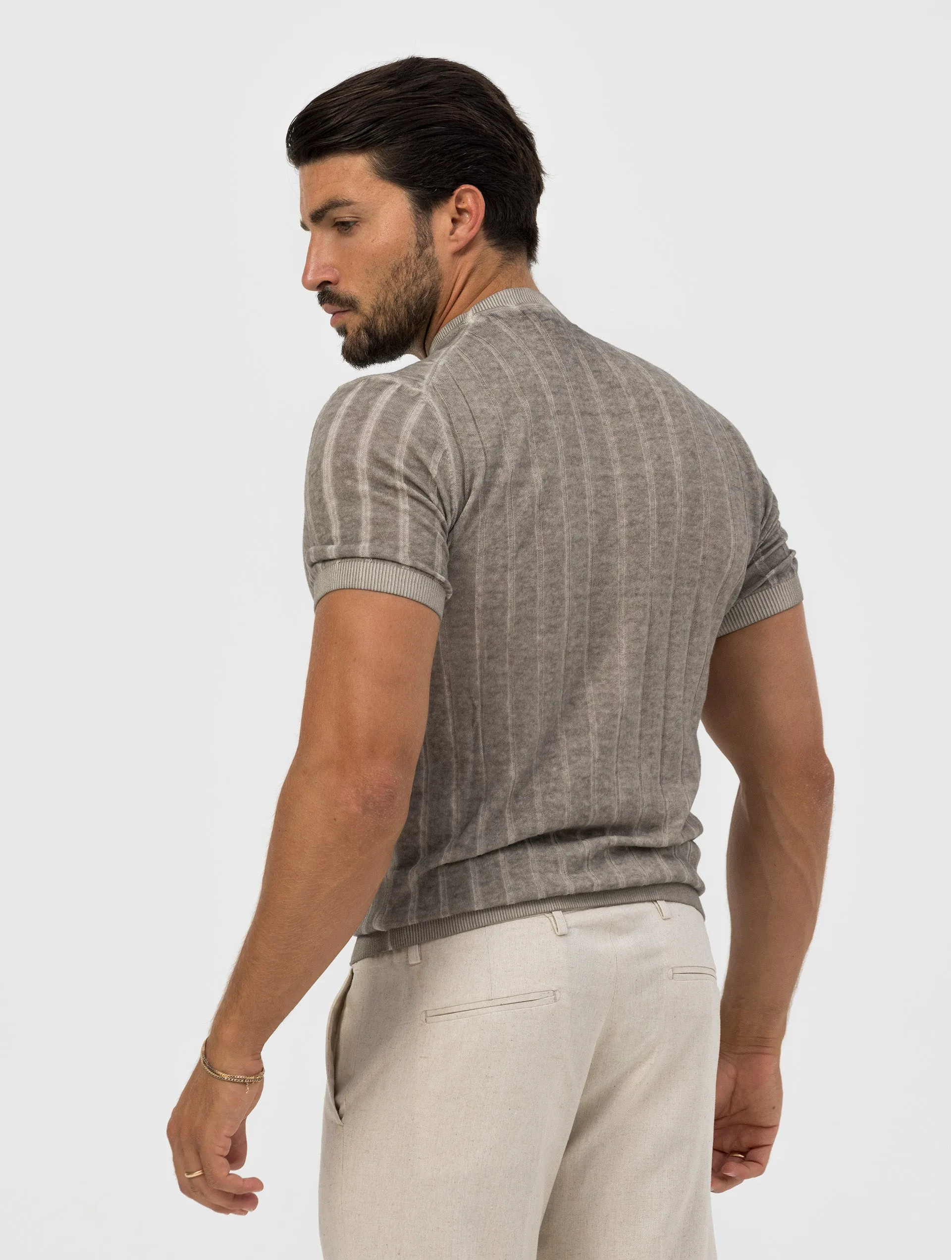 LUCAS T-SHIRT A COSTE COLOR FANGO