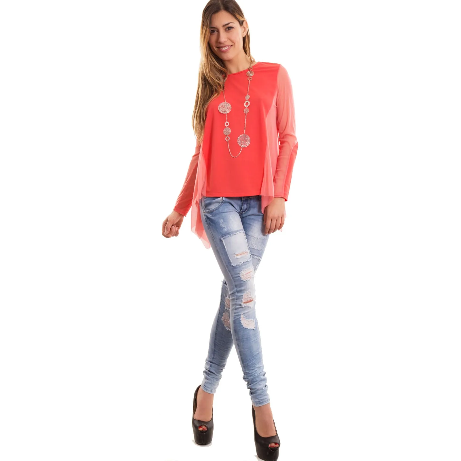 Maglia donna velata punte CC-1317