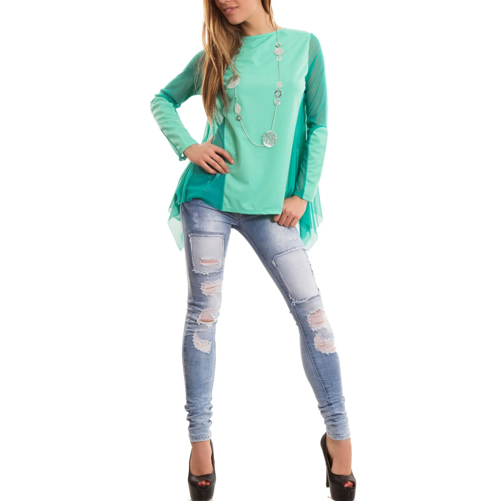 Maglia donna velata punte CC-1317