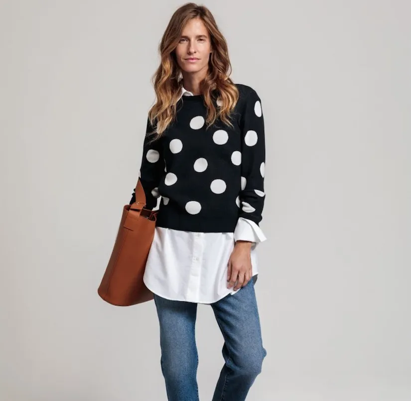 Maglia Gant donna pois girocollo in cotone 4801129