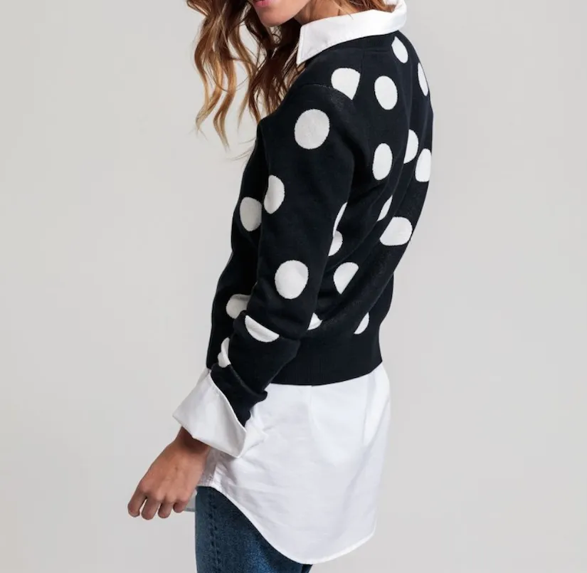 Maglia Gant donna pois girocollo in cotone 4801129