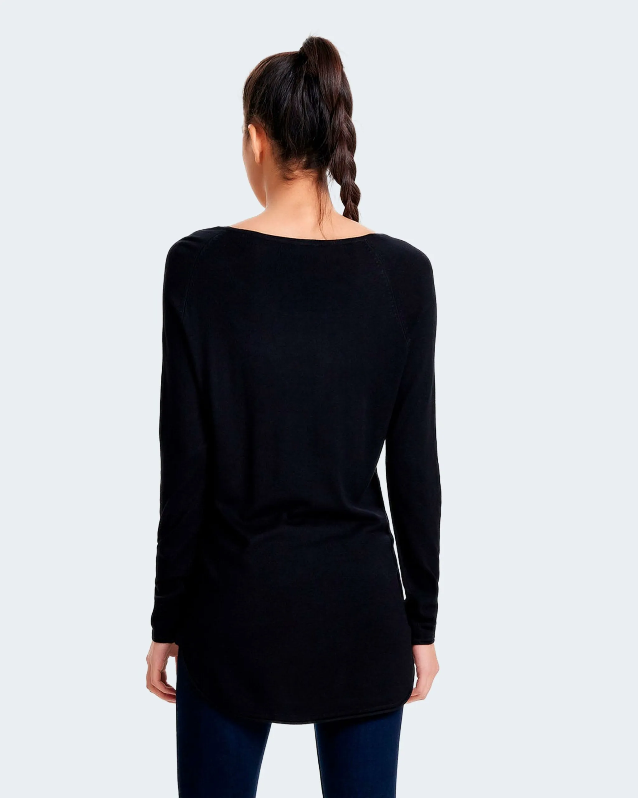 Maglia Only ONLMILA LACY L/S LONG PULLOVER KNT Nero