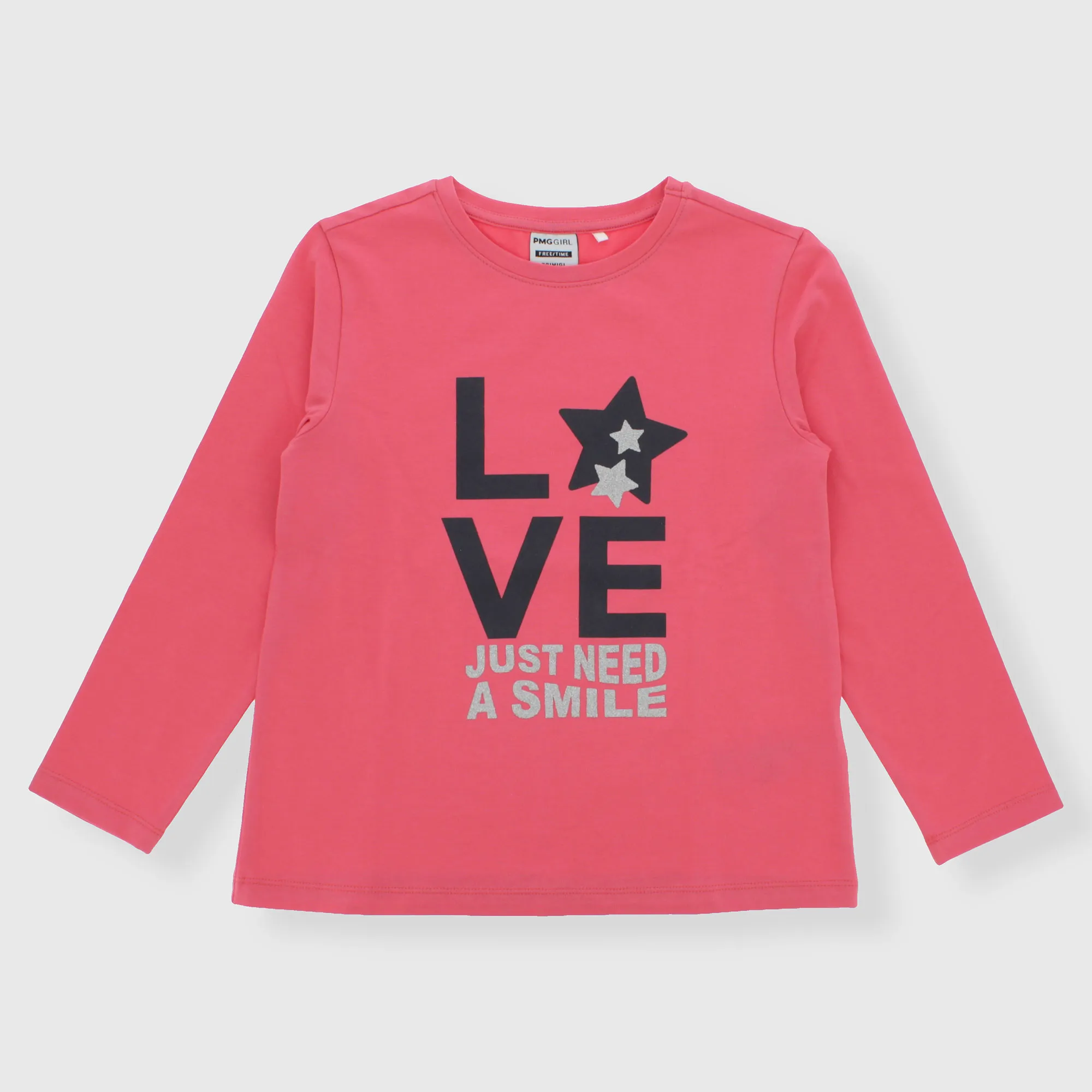 Maglietta in jersey da bambina, ROSA            