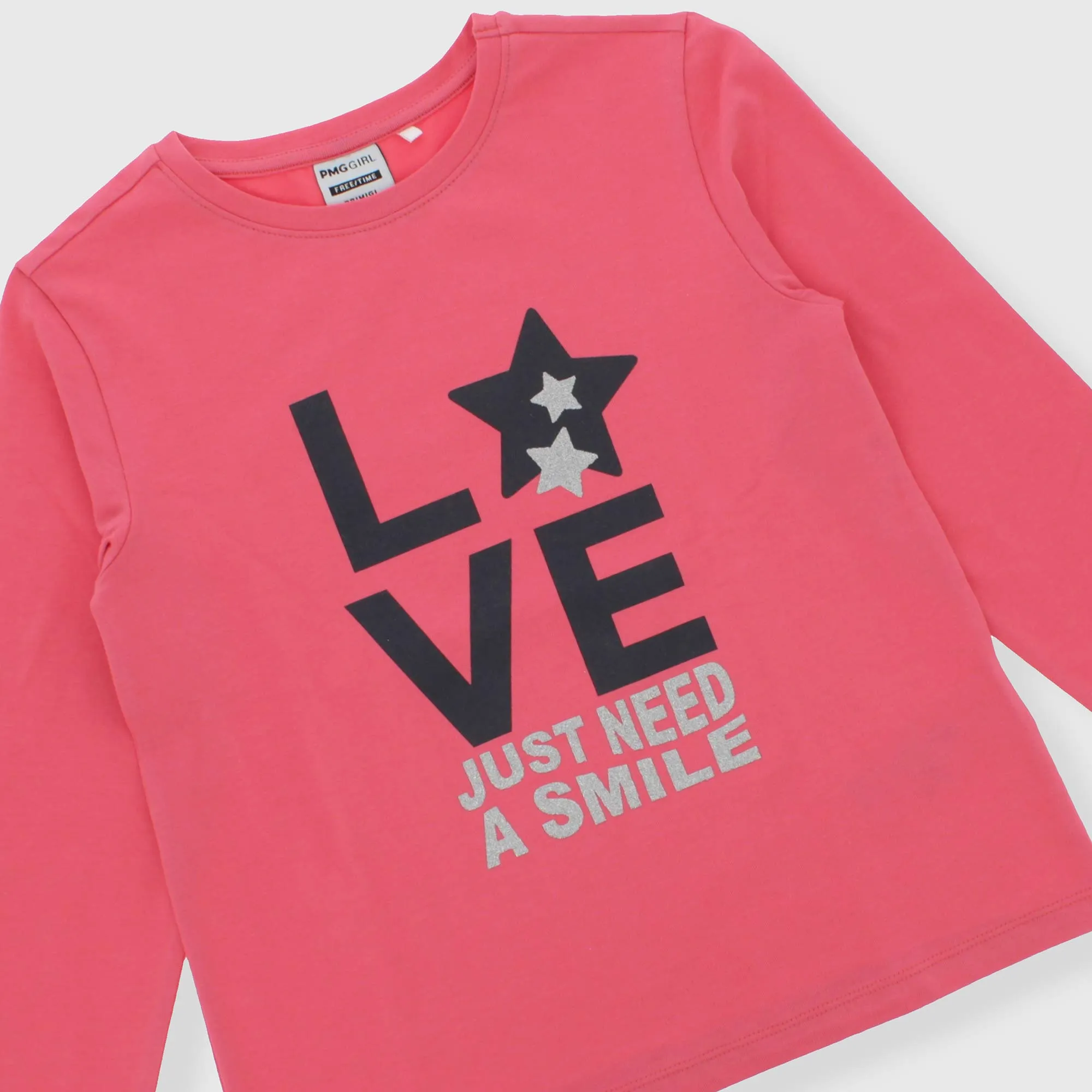 Maglietta in jersey da bambina, ROSA            