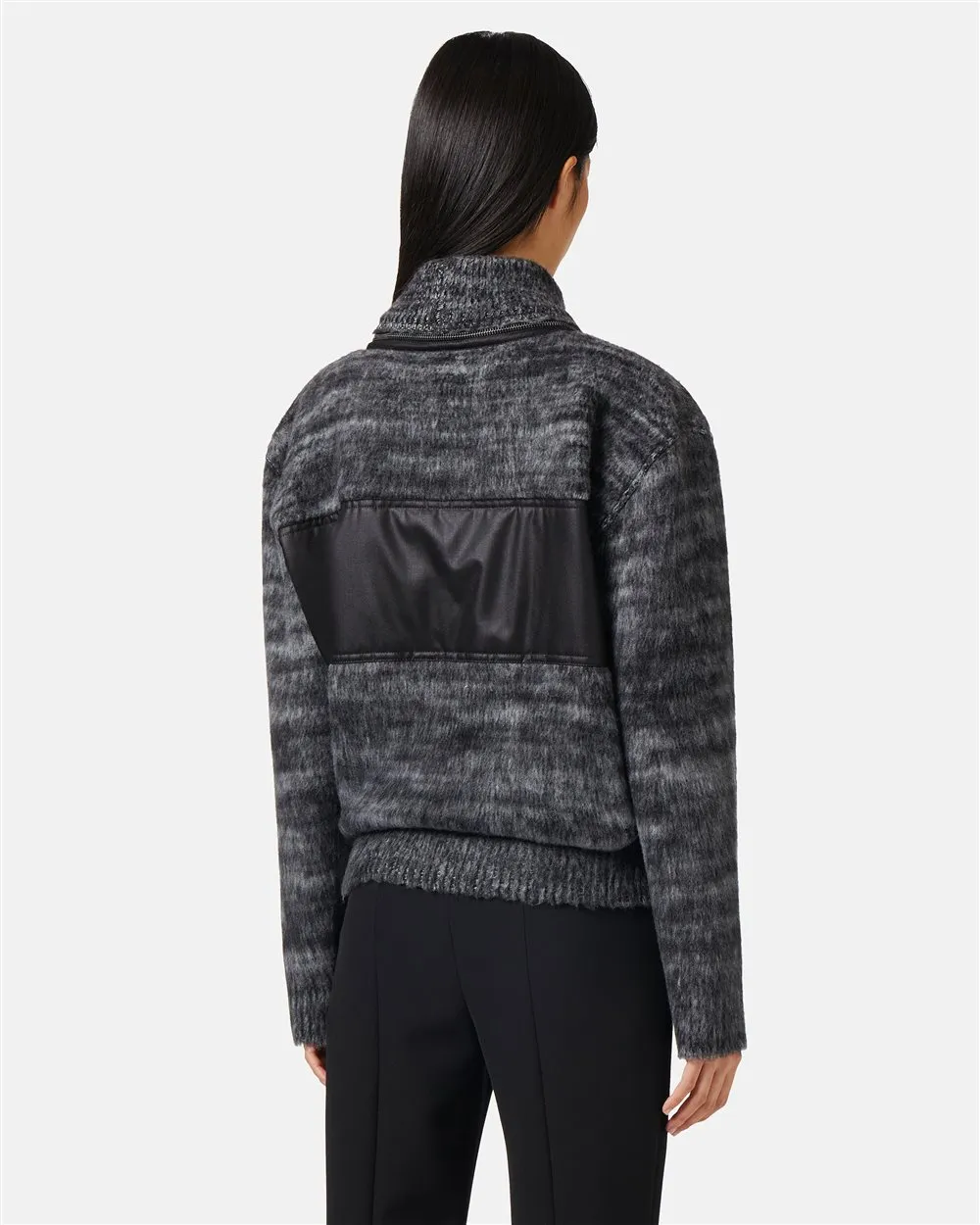 Maglione girocollo in misto lana rasata
