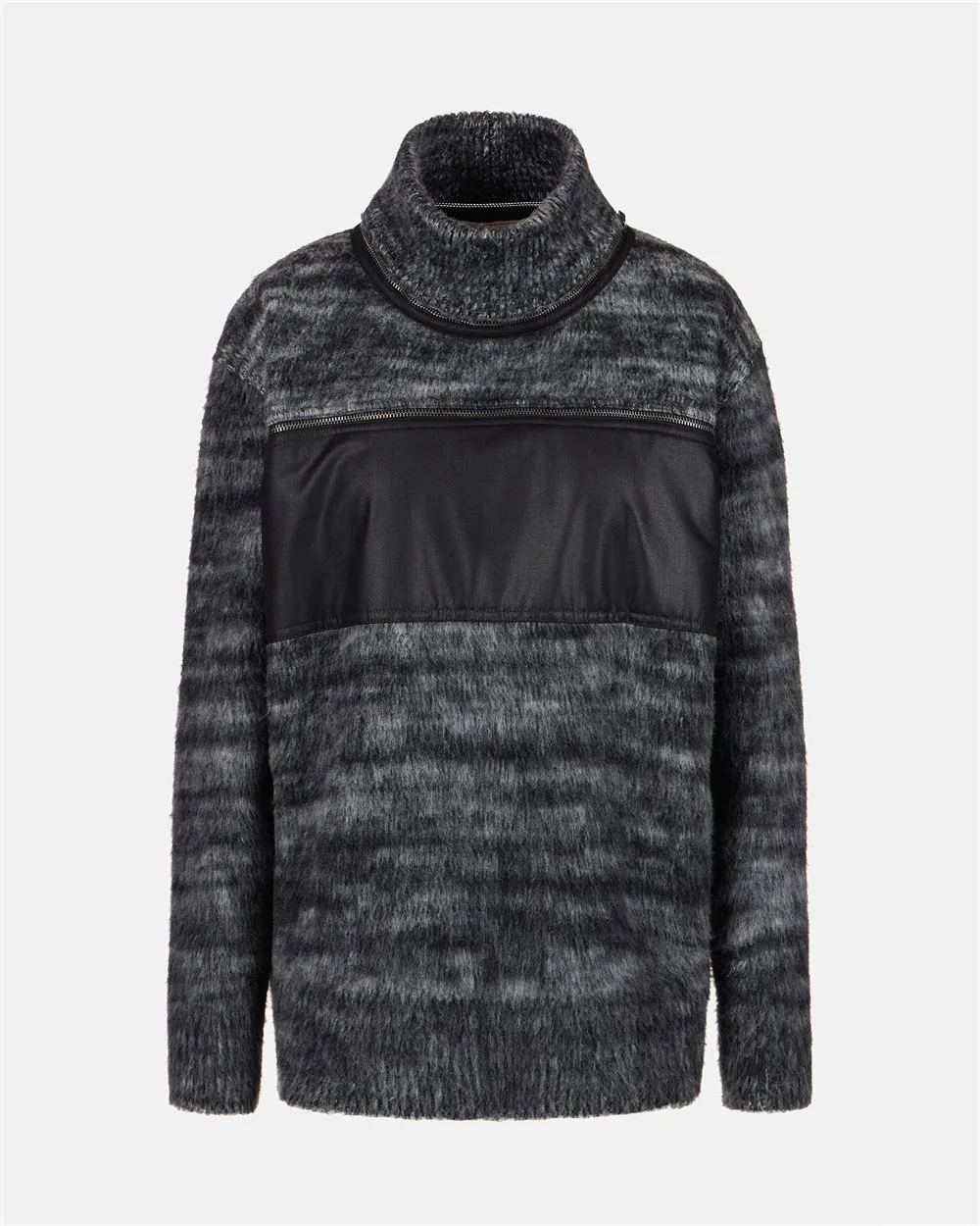 Maglione girocollo in misto lana rasata