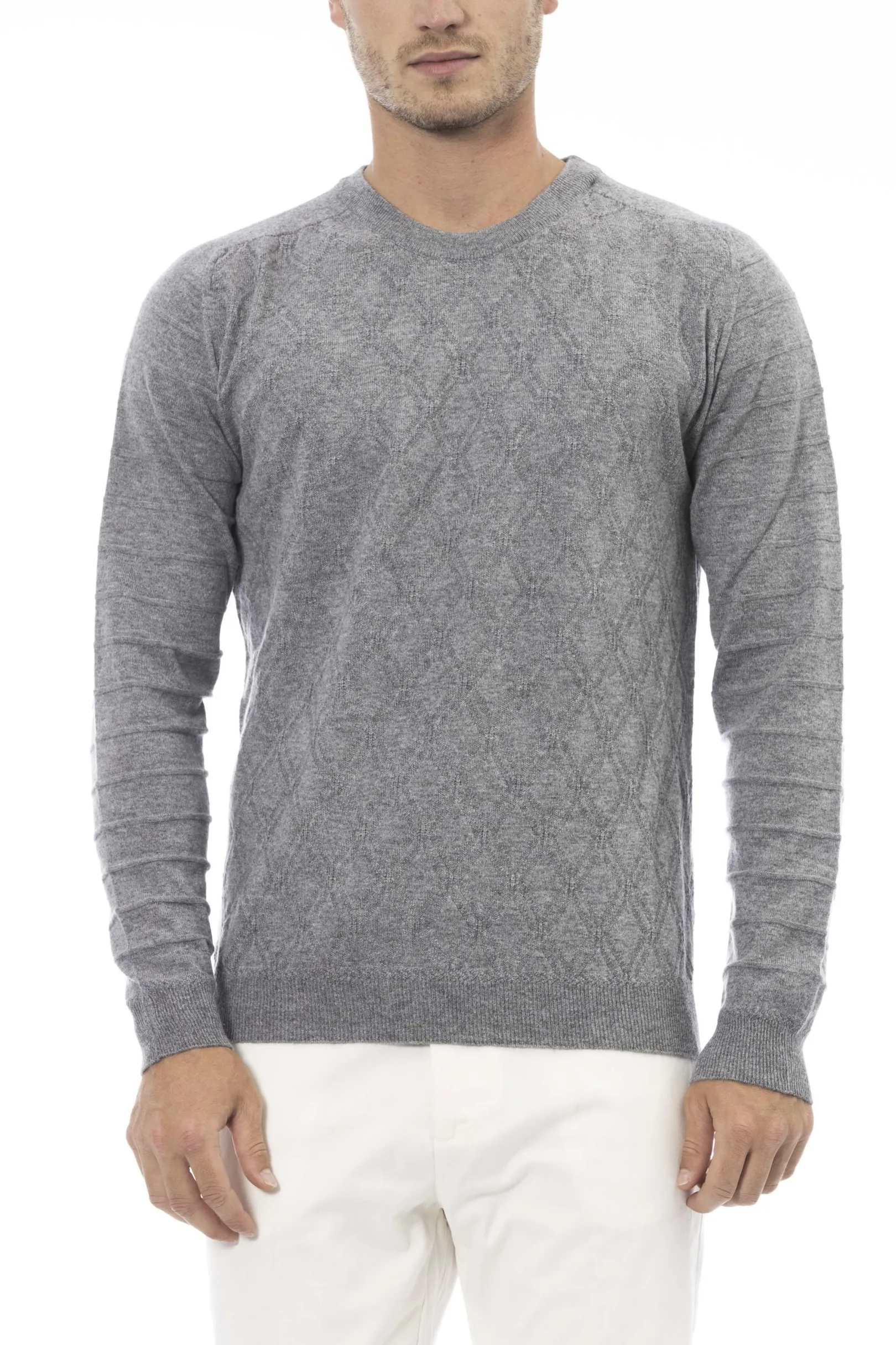 Maglione grigio in tessuto lavorato | Alpha Studio