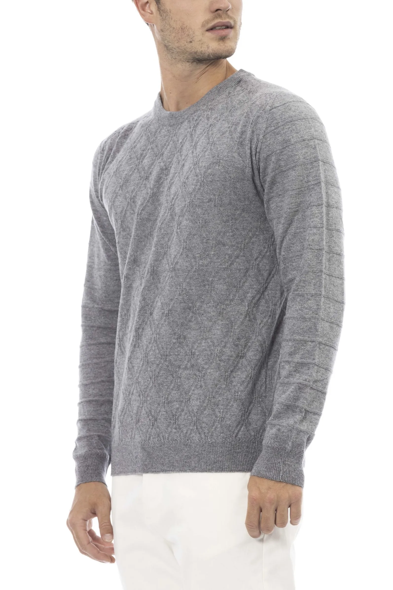 Maglione grigio in tessuto lavorato | Alpha Studio
