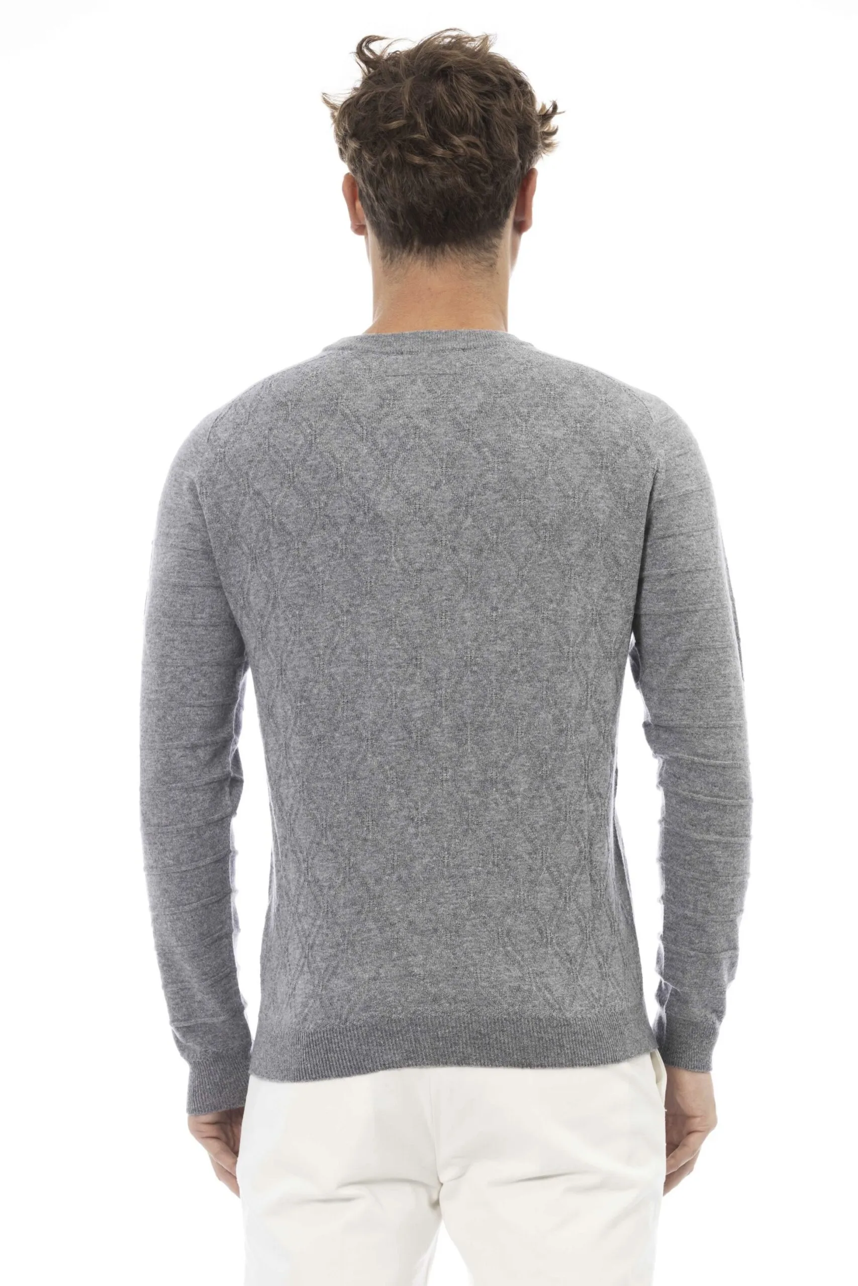Maglione grigio in tessuto lavorato | Alpha Studio