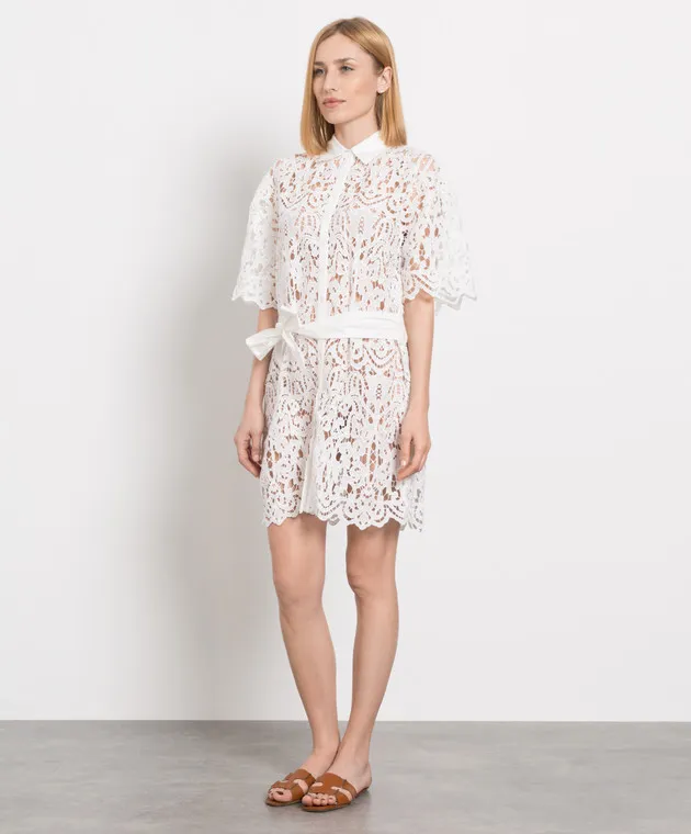 Maia Bergman Abito bianco con pizzo IDA