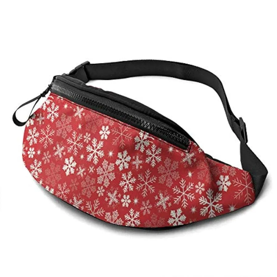 Marsupio per Uomo Donna,Marsupio con Fiocco di Neve di Natale con Cintura Tasca a Tracolla Regolabile Borsa a Tracolla Borsa sul