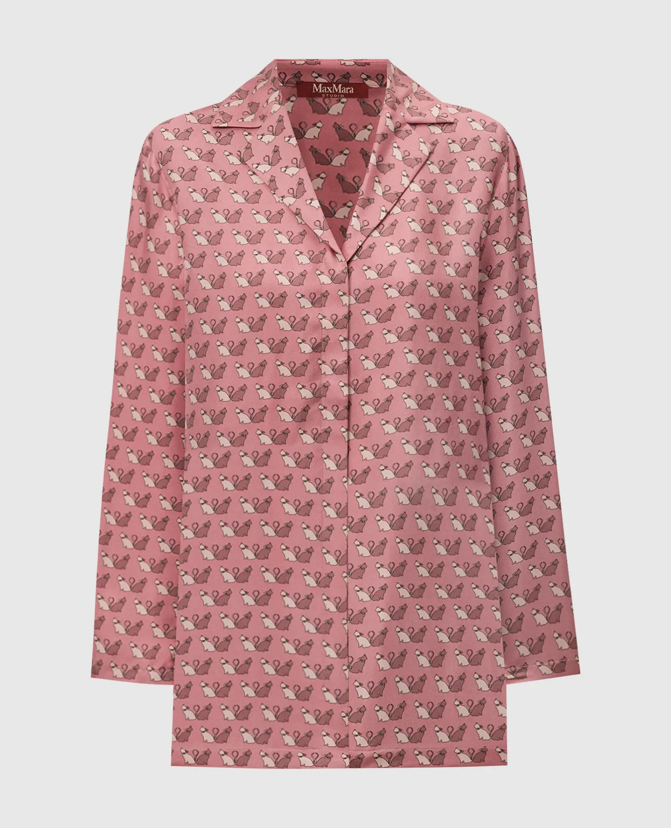 Max Mara Blusa ALPE in seta stampata rosa ALPE