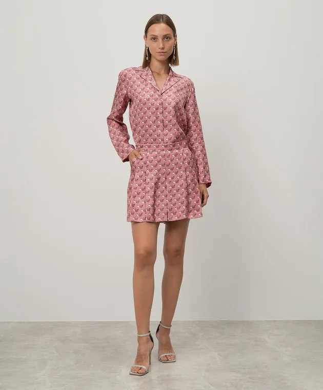 Max Mara Blusa ALPE in seta stampata rosa ALPE