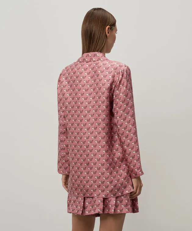 Max Mara Blusa ALPE in seta stampata rosa ALPE