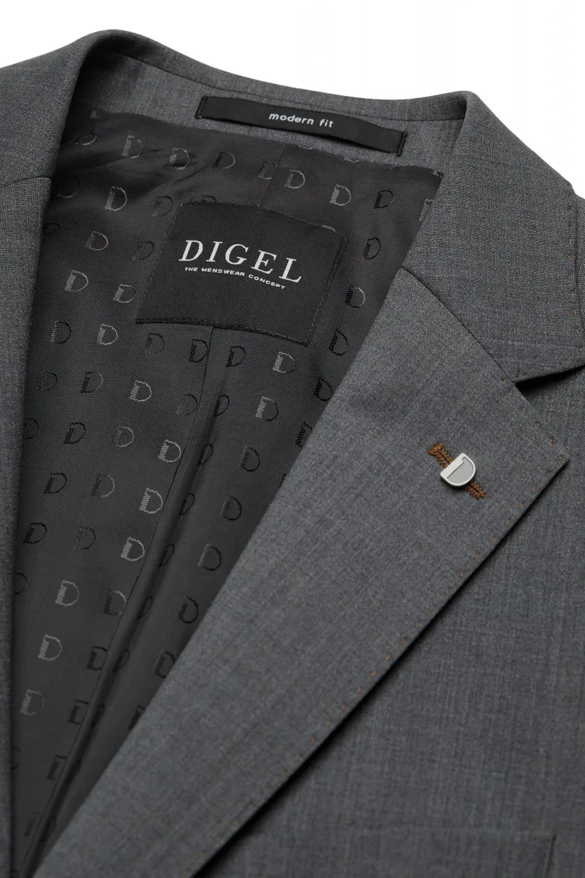 Medium grey digel dress in stretch wool easywool modern fit