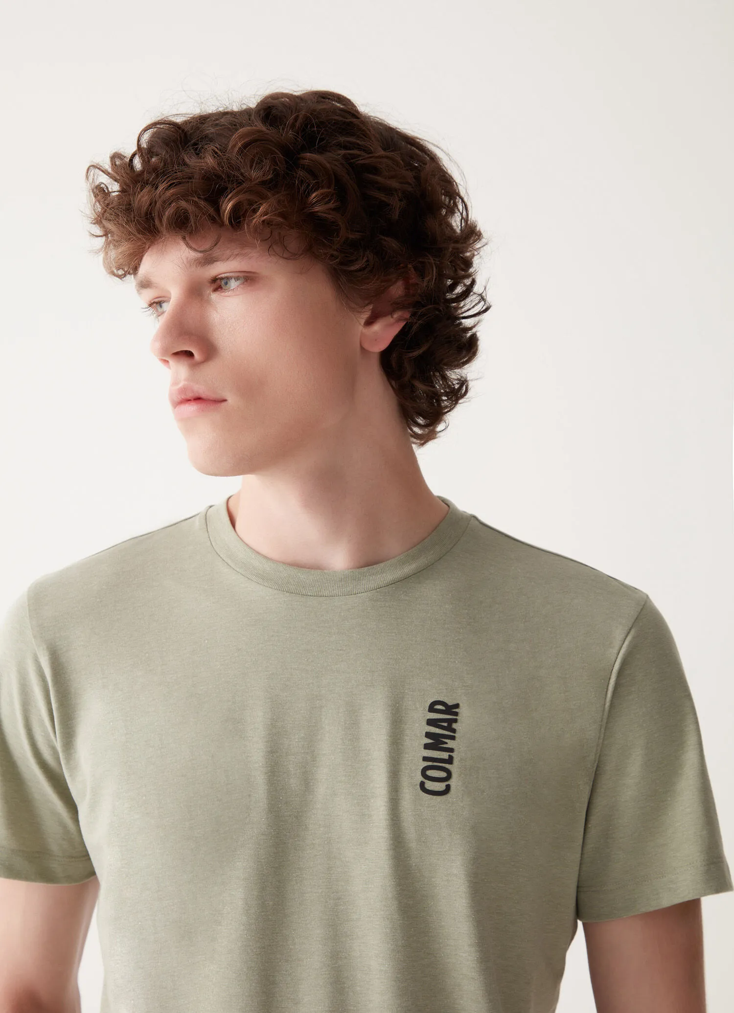 Melange-look round-neck T-shirt