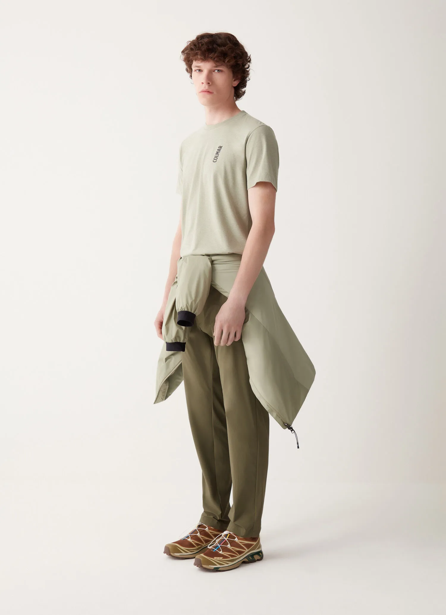Melange-look round-neck T-shirt