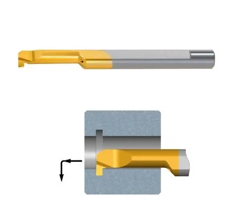 MGR6B2.0L15K20 Micro Bareno destro per scanalatura Tiny Tools Carmex in metallo duro K20, fantina mobile