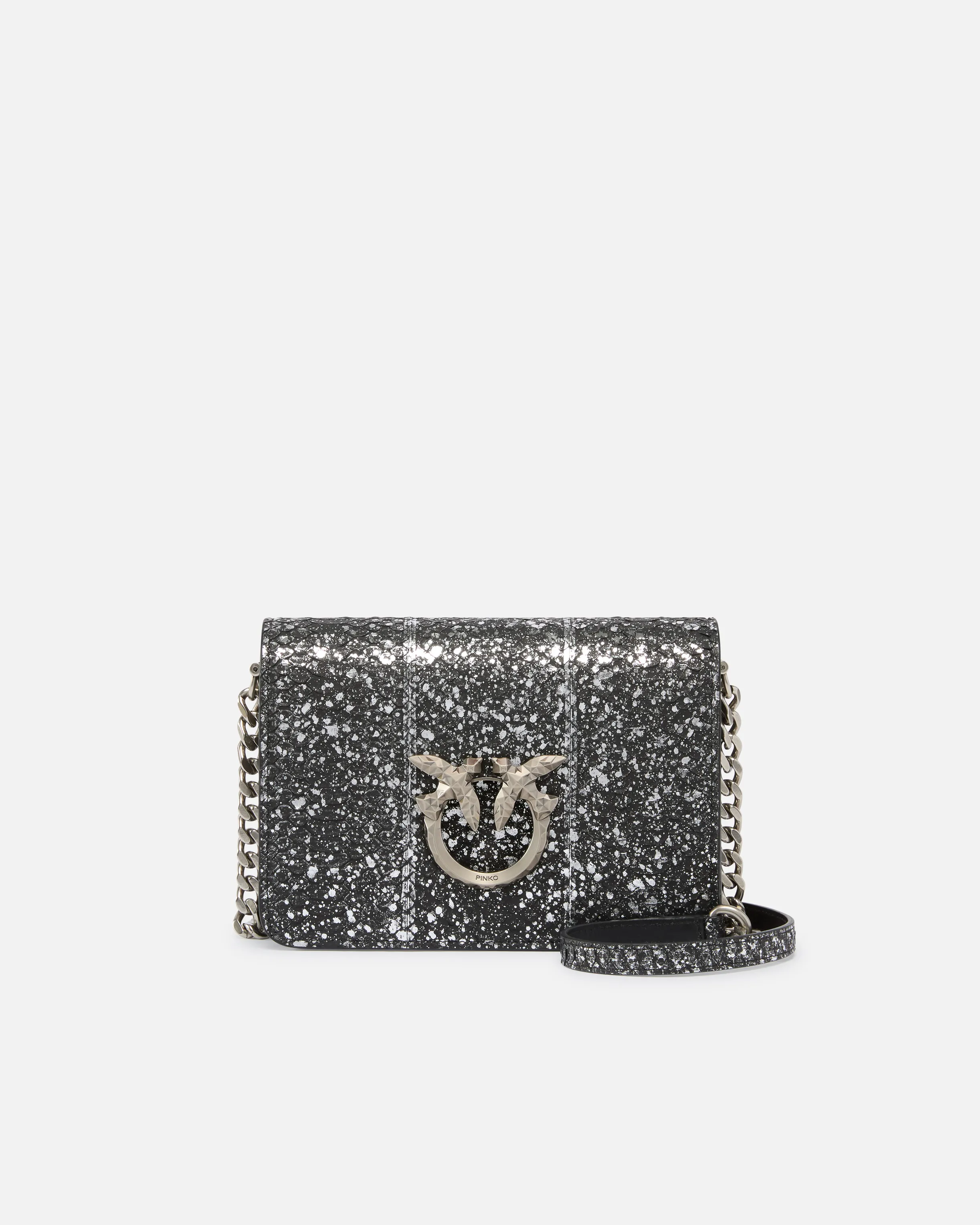  Mini borsa a tracolla Love Bag in rettile con lamina PINKO Galleria    