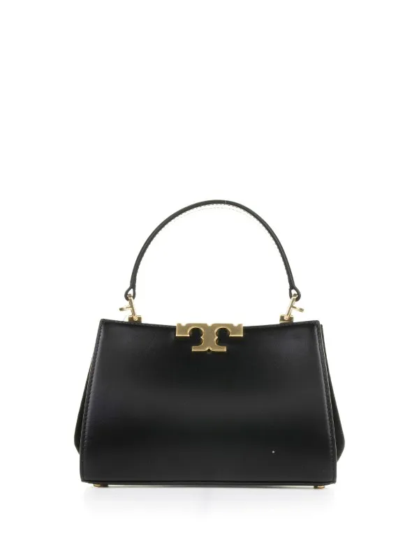 Mini Eleanor black leather bowling bag