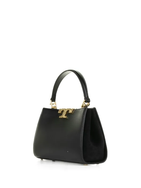 Mini Eleanor black leather bowling bag