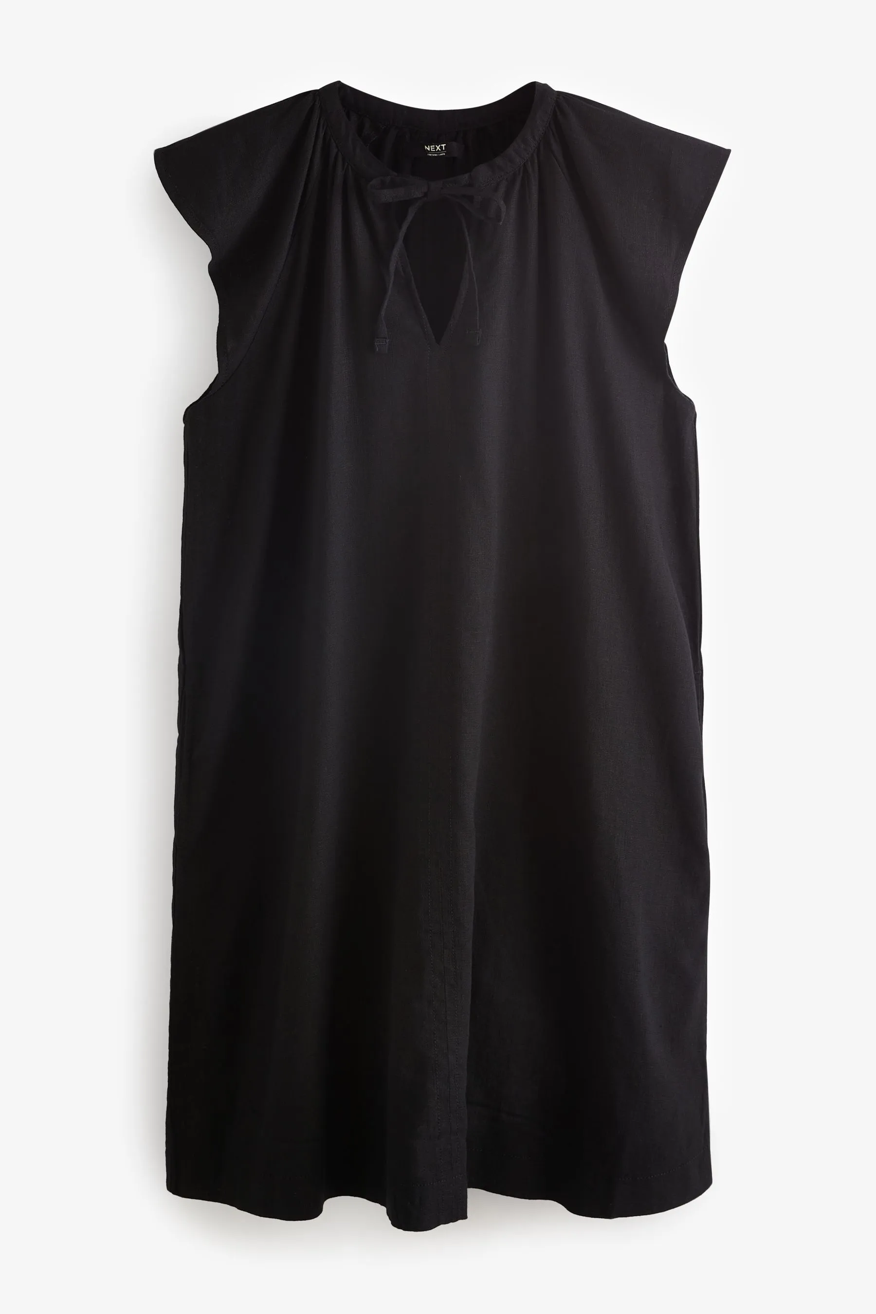Misto Lino Tie Neck Mini Summer Vestito    