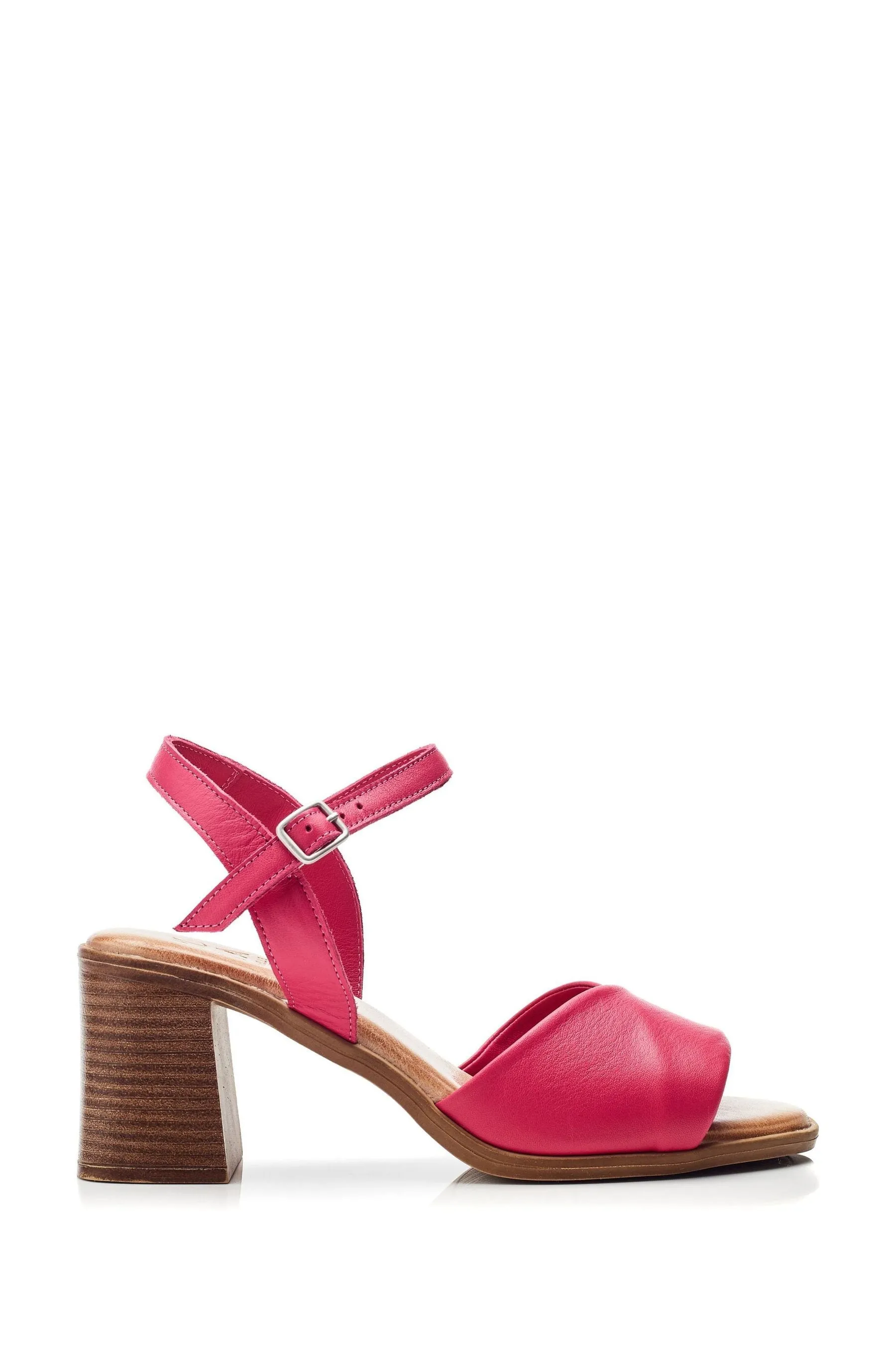 Moda in Pelle Rosa - Lanie - Sandali in due parti con tacco largo