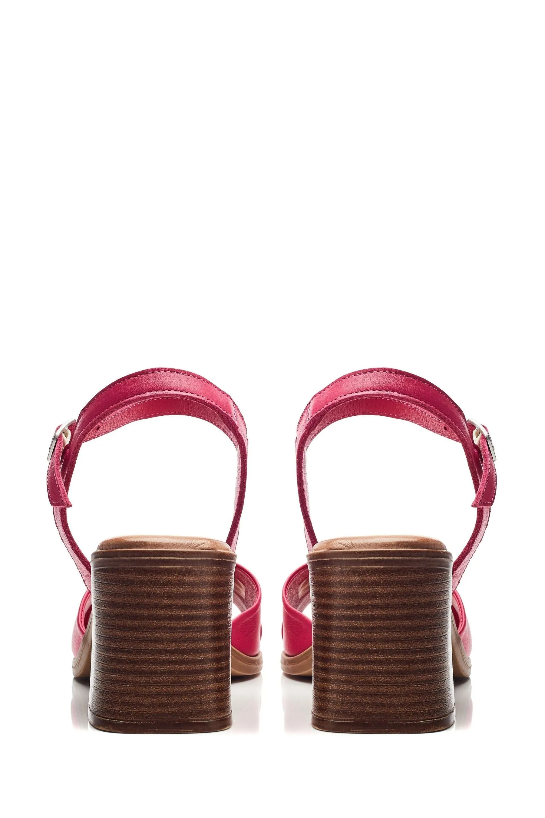 Moda in Pelle Rosa - Lanie - Sandali in due parti con tacco largo