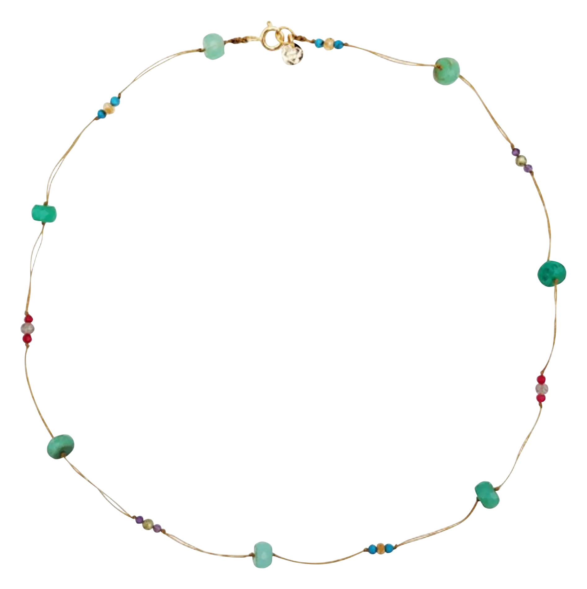  MON PRECIEUX GEM   Collana con cordoncino e pietre naturali | Verde